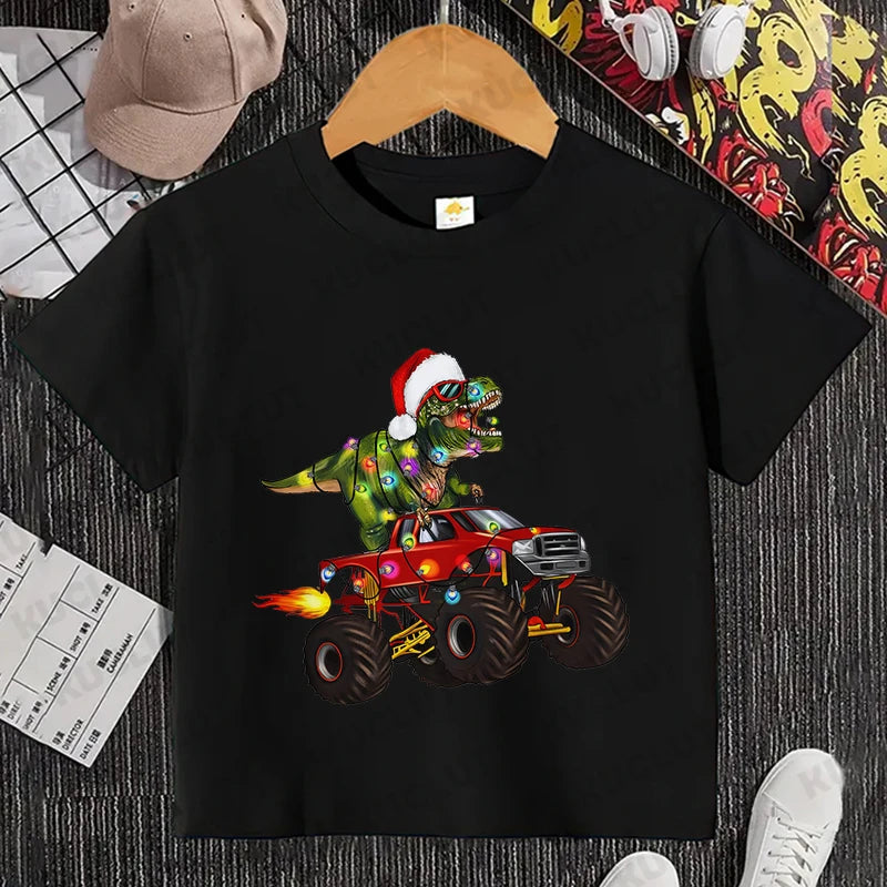 Dinosaur Christmas Kids T-Shirt