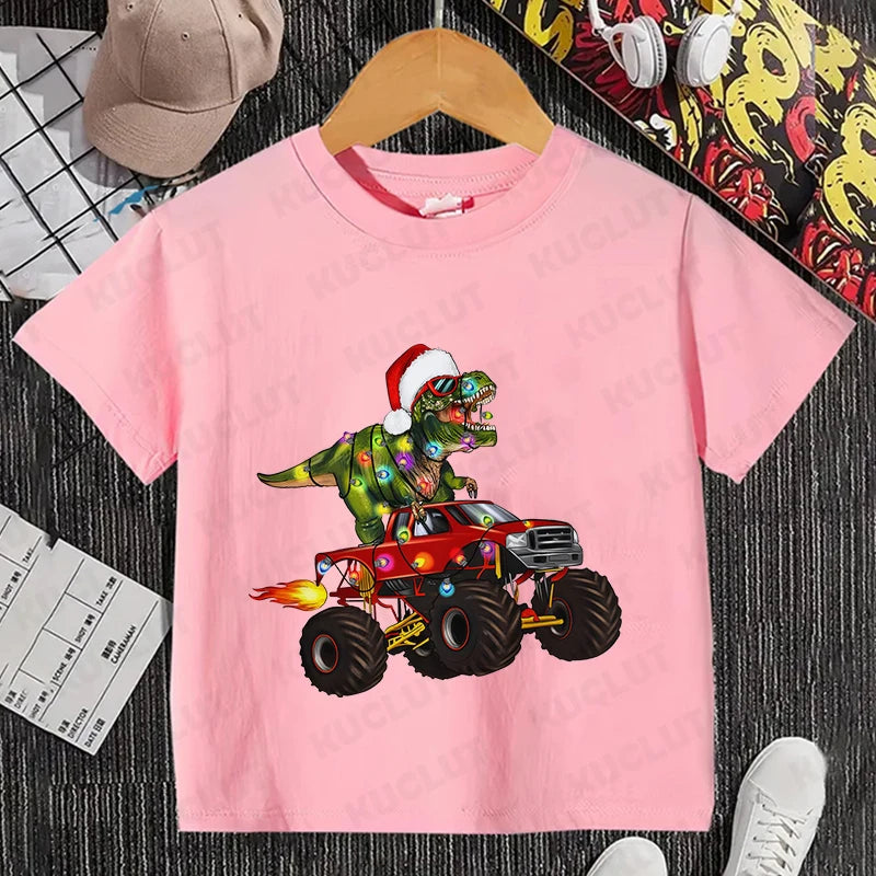 Dinosaur Christmas Kids T-Shirt